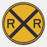 Croisement de chemin de fer autocollants ronds