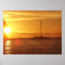 Croisière de coucher du soleil poster