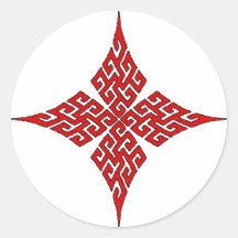 Croix celtique 5 autocollant rond
