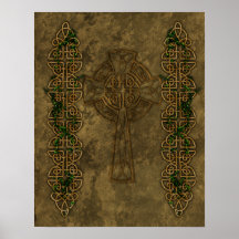 Croix celtique et noeuds croisés poster