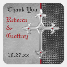 Croix celtique rouge, noir, épousant l'autocollant