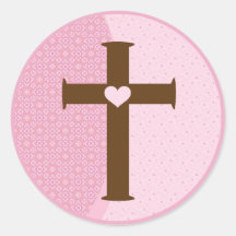 Croix de communion de filles autocollant