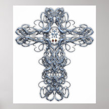 Croix de fil avec la médaille miraculeuse posters