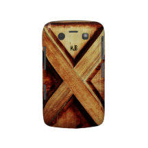 Croix de panneau augmentée par bois de Faux avec d Coque Case-Mate Blackberry