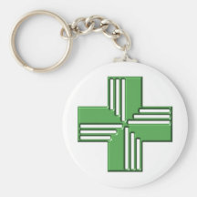 Croix de pharmacie porte-clefs