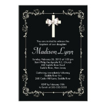 Croix élégante de baptême élégant du baptême | invitations personnalisées