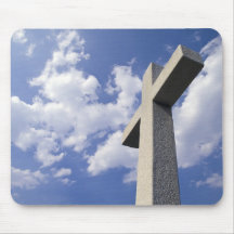 Croix en pierre blanche de Mousepad Tapis De Souris