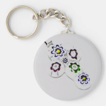 Croix en verre de fleur de Millefiori Porte-clés