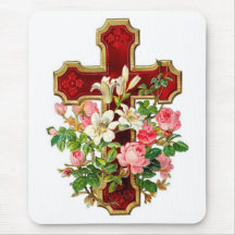Croix florale tapis de souris