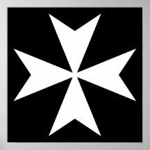 Croix maltaise blanche affiche