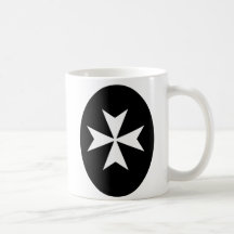 Croix maltaise blanche tasse