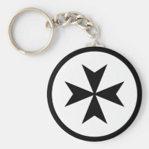 Croix maltaise noire porte-clé