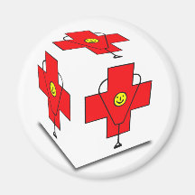 CROIX MÉDICALE DE CUBE AIMANT POUR RÉFRIGÉRATEUR