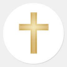 Croix/Pâques d'or Autocollants Ronds