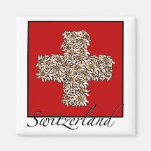 Croix suisse d'edelweiss aimant