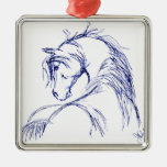 Croquis Artsy de tête de cheval Ornement De Noël