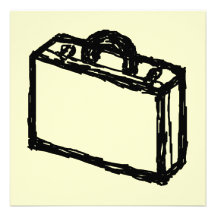 Croquis de cas. Noir et crème. Valise, serviette Cartons D'invitation