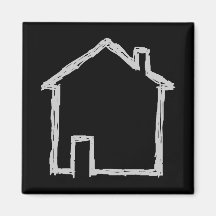 Croquis de Chambre. Gris et noir Aimant Pour Réfrigérateur