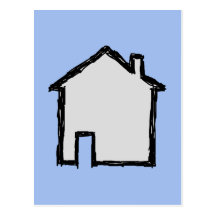 Croquis de Chambre. Noir et bleu Cartes Postales