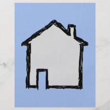 Croquis de Chambre. Noir et bleu Prospectus Personnalisés