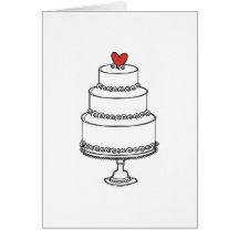 Croquis de gâteau de mariage - simple cartes de vœux