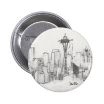 Croquis de Seattle Badges Avec Agrafe