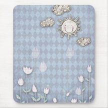 croquis mignon de printemps d'enfant tapis de souris