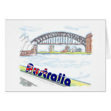 Croquis - port australien carte de vœux
