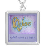 Croyez le charme de collier d'argent de peinture d