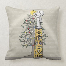 Croyez l'échelle - arbre de Noël Oreillers