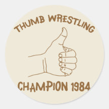 Cru 1984 de lutte de champion de pouce autocollants