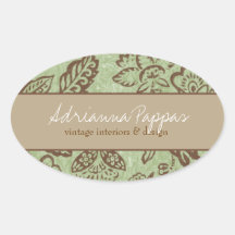 cru 311-Pea floral Autocollants Ovales