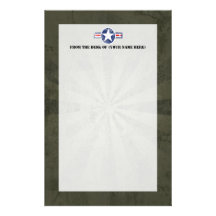 Cru de corps d'air d'armée papier à lettre customisé