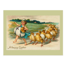 Cru de défilé de poussin de Pâques Carte Postale