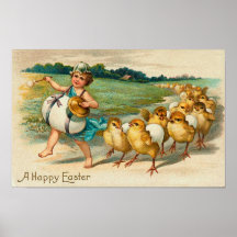 Cru de défilé de poussin de Pâques Poster