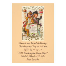 Cru de modèle d'invitation de thanksgiving