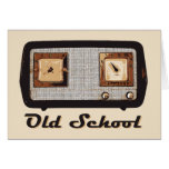 Cru de radio de vieille école rétro carte de vœux
