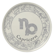 Cru de signe de zodiaque de Capricorne Assiettes Pour Soirée