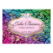 Cru floral de dentelle d'invitation de partie de B