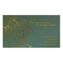 Cru ornemental de Deco de feuille d'or de spirales Cartes De Visite Personnelles