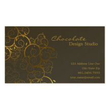 Cru ornemental de Deco de feuille d'or de spirales Cartes De Visite Personnelles