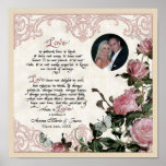 Cru rose de treillis - art au cadre personnalisé affiches