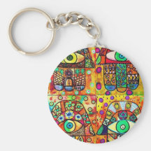 Cru Tapastry de Hamsa d'étoile de David Porte-clefs