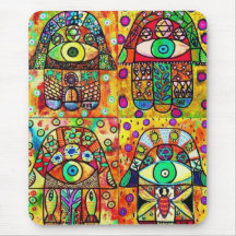 Cru Tapastry de Hamsa d'étoile de David Tapis De Souris
