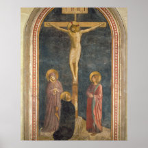 Crucifixion avec la Vierge, solides solubles. John Affiche