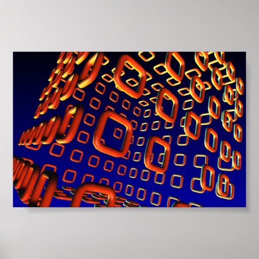 Cube en fractale poster