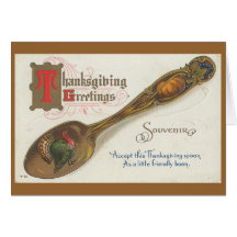 Cuillère de cru de thanksgiving carte de vœux