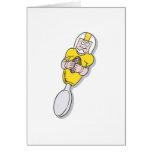 cuillère jaune du football carte de vœux