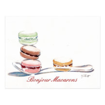Cuillerée de Macarons Cartes Postales