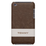 Cuir personnalisé de Brown de Faux Coques iPod Case-Mate